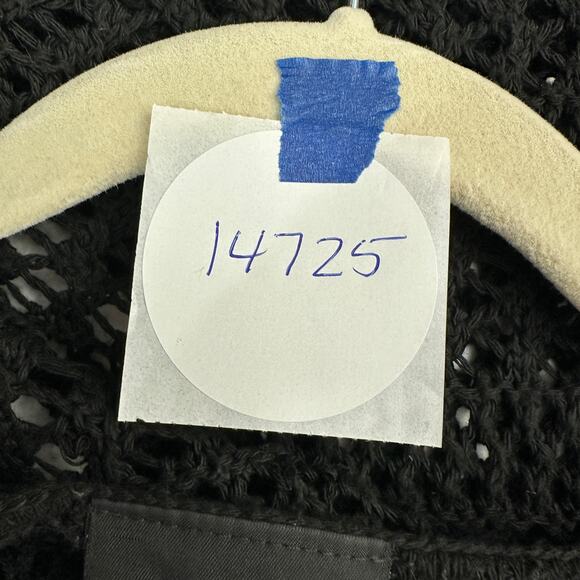 Its Our Time Women Black Crochet Tie Front Top Sz M Festival Hippie Boho Cropped - Picture 5 of 5